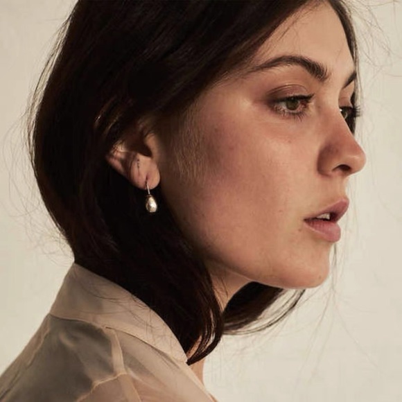 Teardrop earrings, silver drop earrings, gold earring, thread earrings - Picture 4 of 9